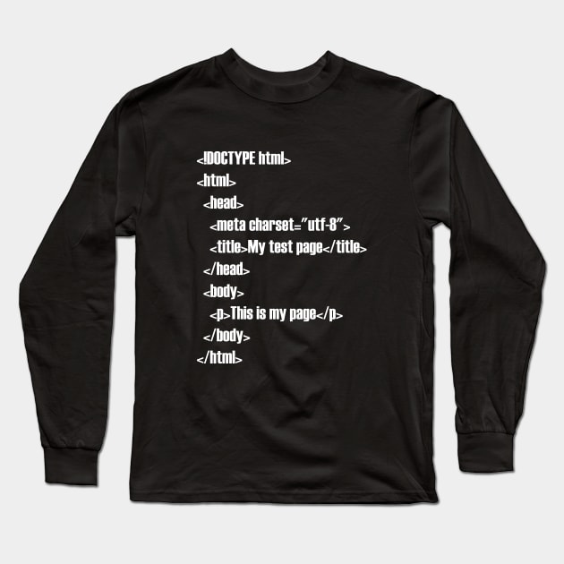 HTML Long Sleeve T-Shirt by SherriVoils